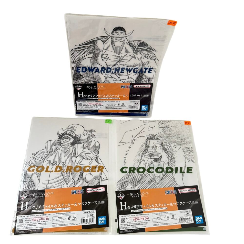 3 One Piece Anime Ichiban Kuji Visual‎ Art Sheet Clear File Poster